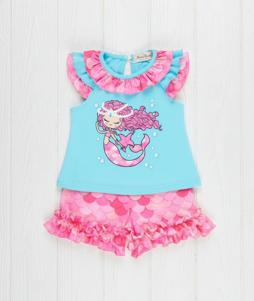 Mermaid Dreams Boutique Short Set, girl, kids, outfit, toddler / CLEARANCE