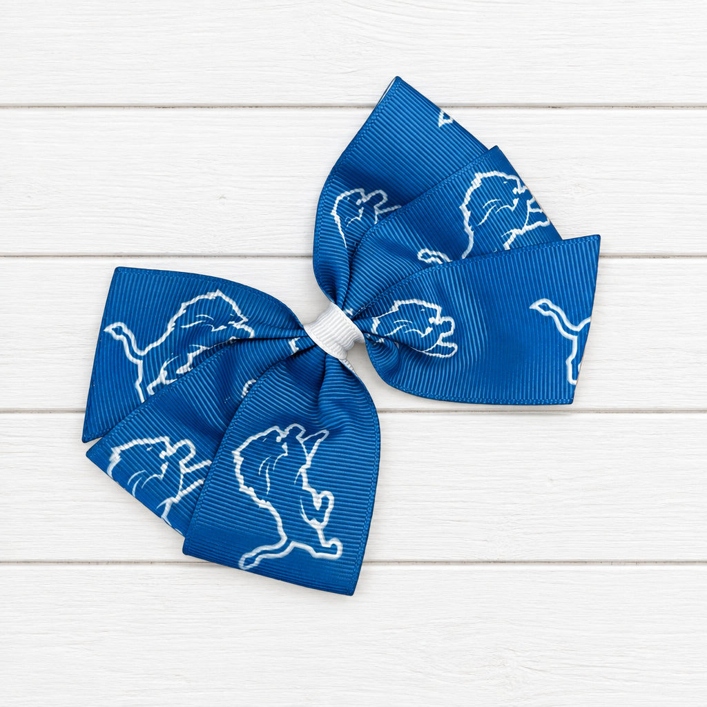 Detroit Lion's Honolulu Blue Hair Bow, football, kids, teen, adult, sports