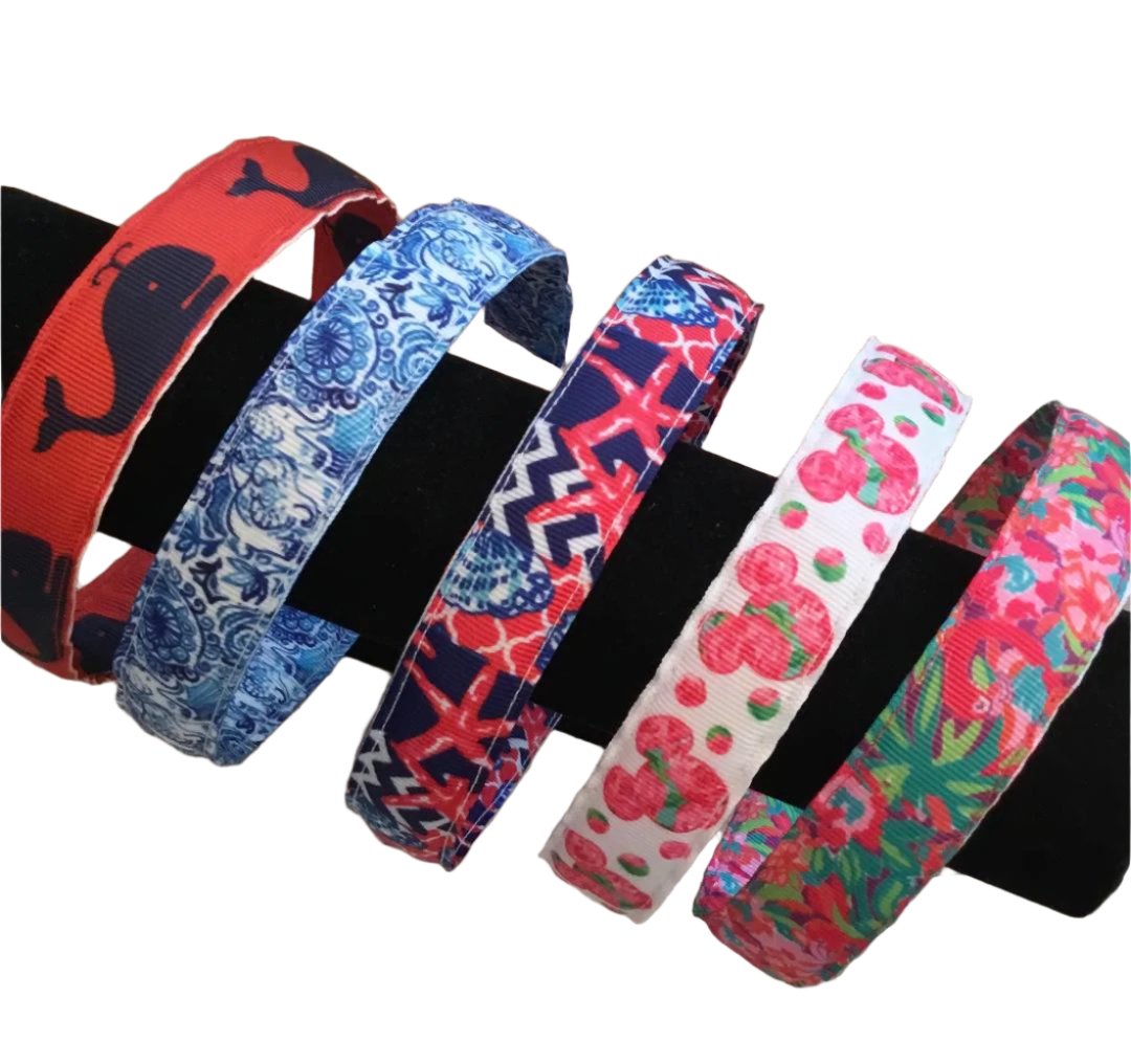 Preppy Animal Print Headbands, Whales, Starfish, kids, adult