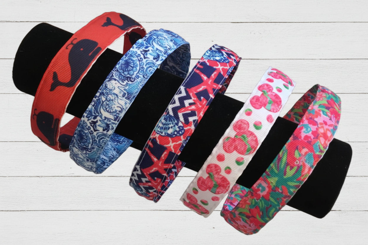 Preppy Animal Print Headbands, Whales, Starfish, kids, adult