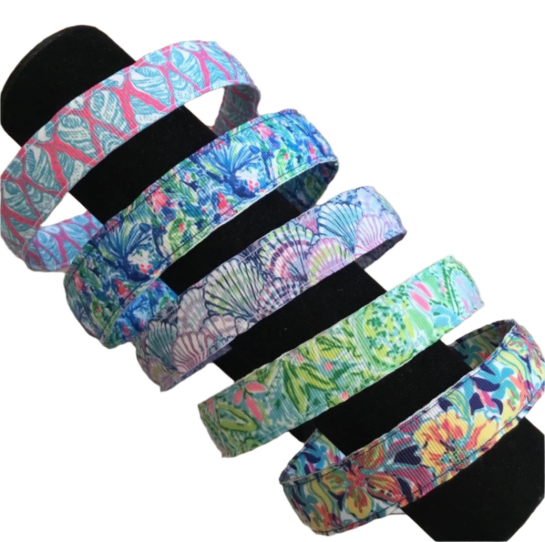 Hues of Blue Preppy Print Headbands, Kids, Adults