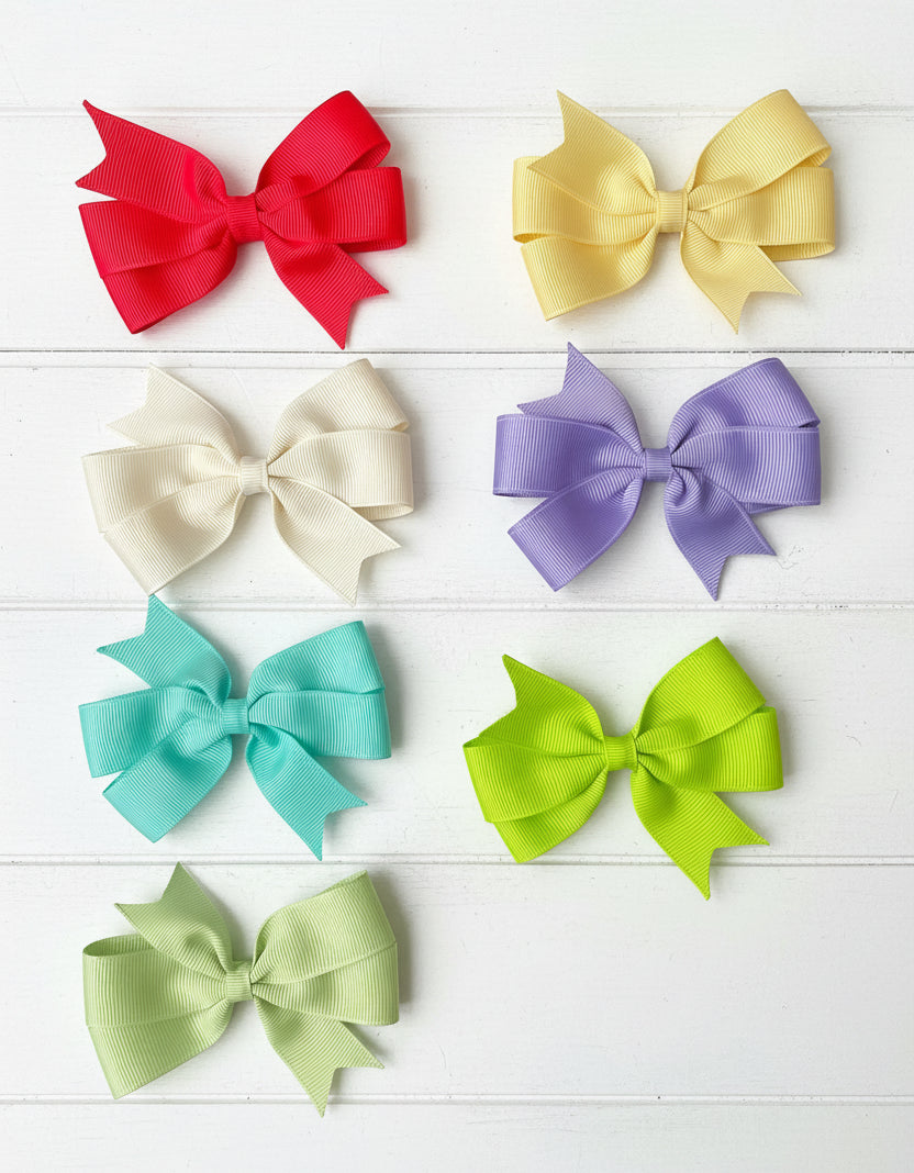 Small Pinwheel Hair Bows #2, Clip, girl, pig tails