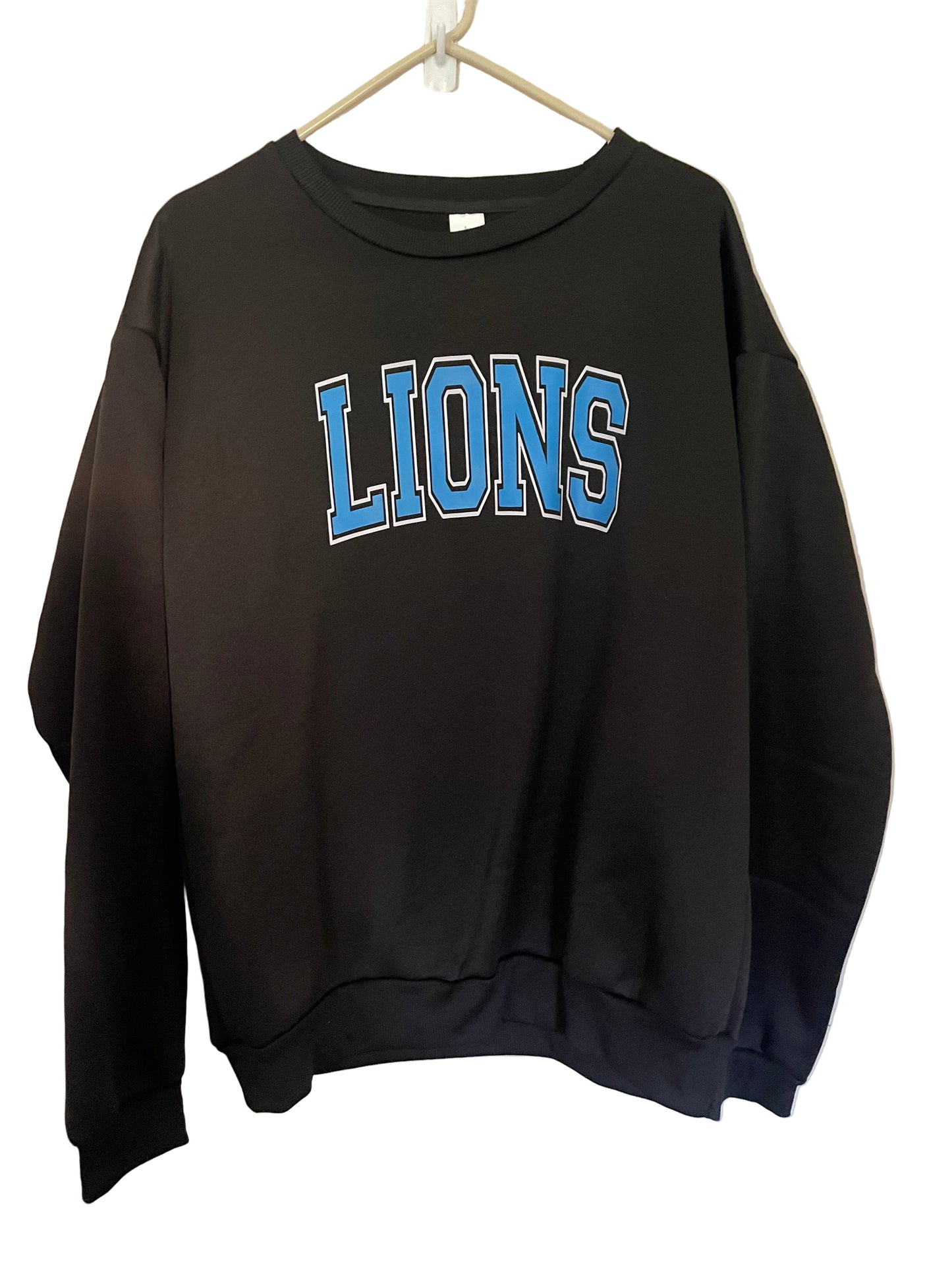 Detroit Lion's Black Sweatshirt, unisex, football, fleece