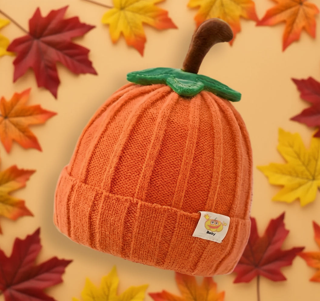 Pumpkin Knit Hat, baby, Fall, Halloween, Thanksgiving, cap, toddler, infant