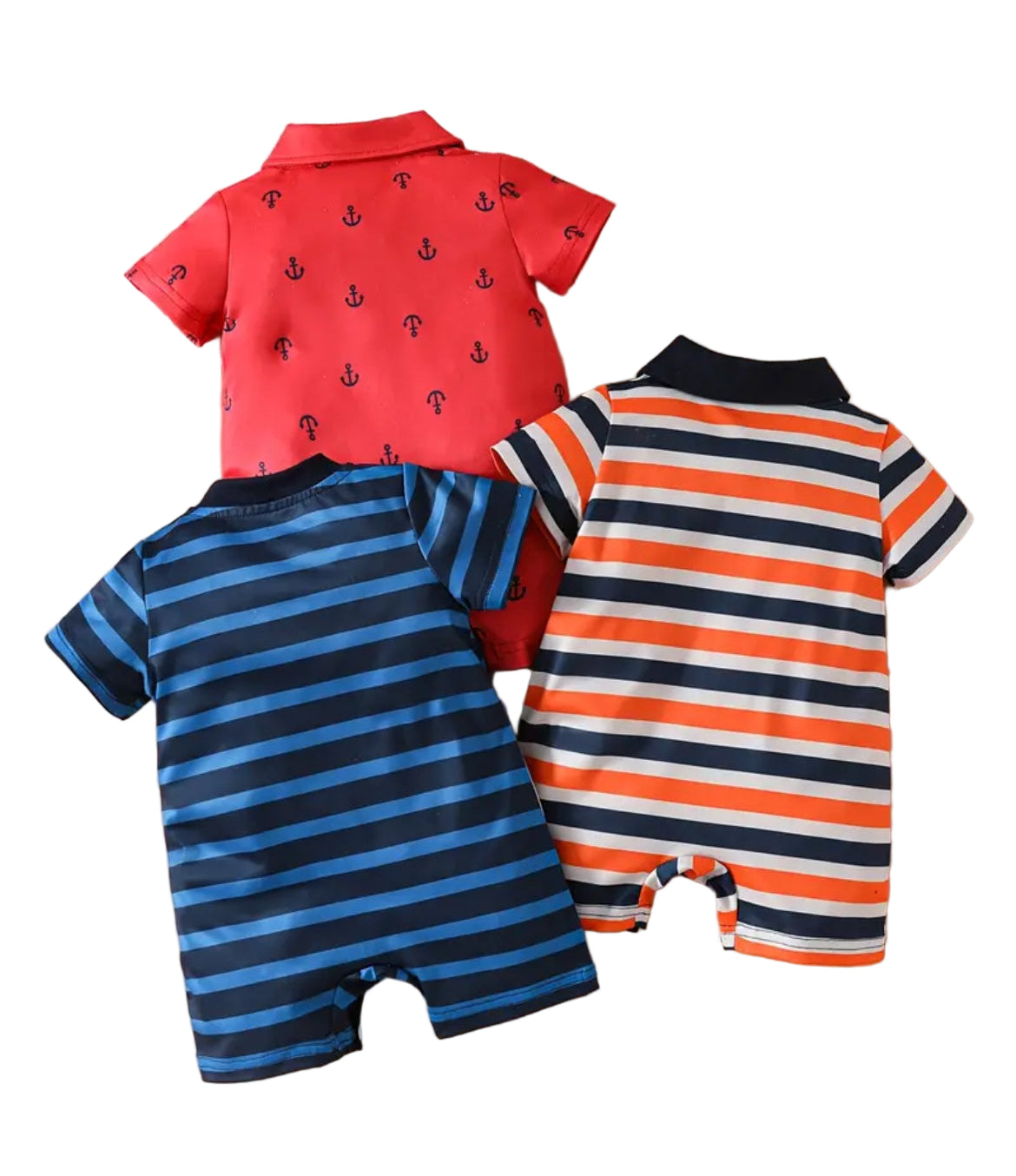Boy's Anchor or Striped Romper, kids, clothing, baby, toddler, 3-6 months