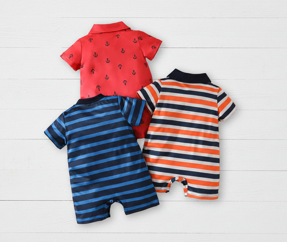 Boy's Anchor or Striped Romper, kids, clothing, baby, toddler