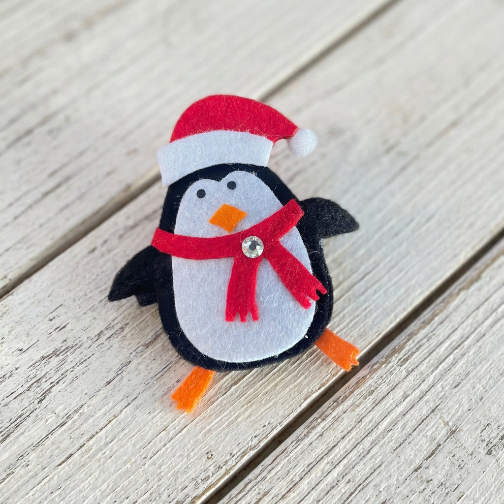 Penguin Hair Clip, girl, toddler, Winter, holiday, girl