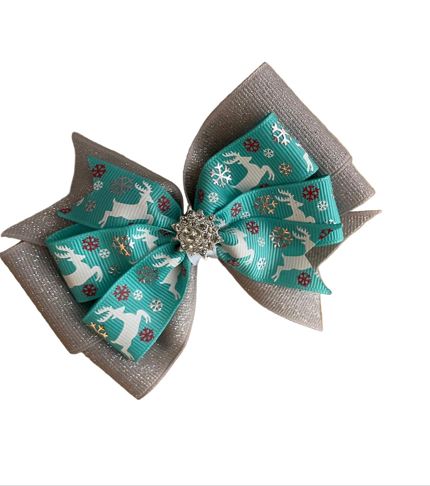 Dashing Thru the Snow Hair Bow, girl, kids, clip, Winter, holiday, Christmas