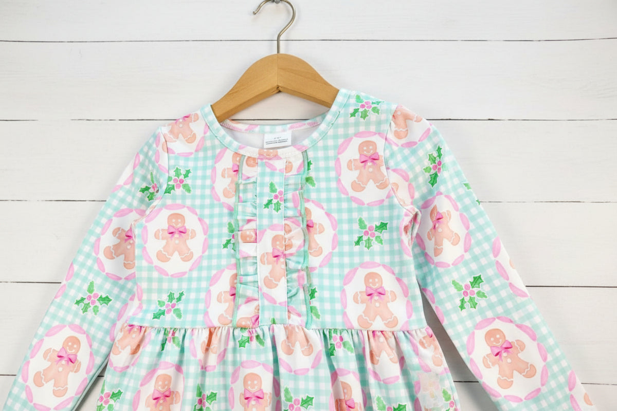 Gingerbread Milk Silk Twirl Dress, girl's, kids, clothing, Winter, Christmas