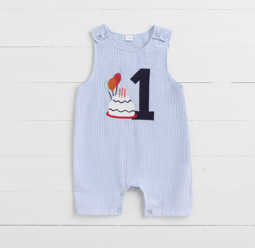 Birthday Striped Romper, infant, clothing, boy, embroidered, kids