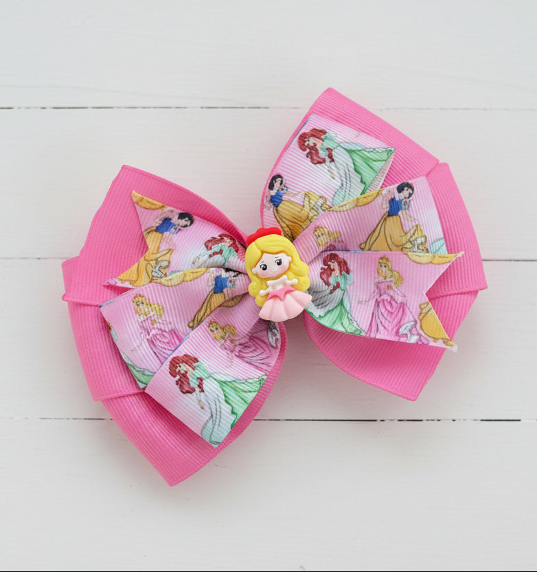Pink Princess Hair Bow, clip, girl, Disney, Aurora