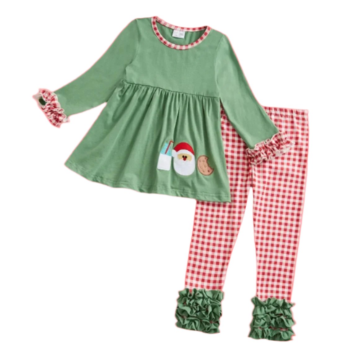 Cookies w/Santa Boutique Ruffle Outfit, Set, Girls, holiday