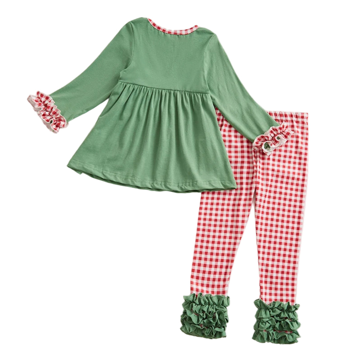 Cookies w/Santa Boutique Ruffle Outfit, Set, Girls, holiday, Christmas