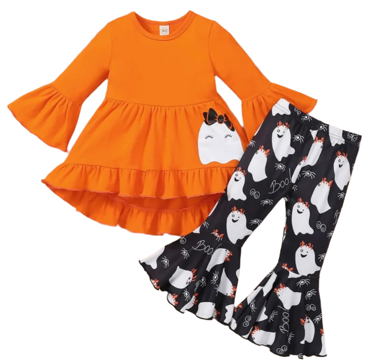 Lil' Ghost Girl's Ruffle Pant Set, Outfit, kids, Halloween, clothing