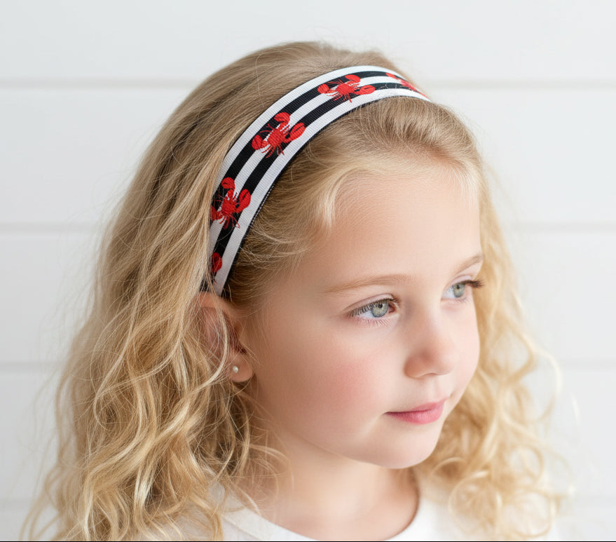 Nautical Print Headbands, Red & Blue