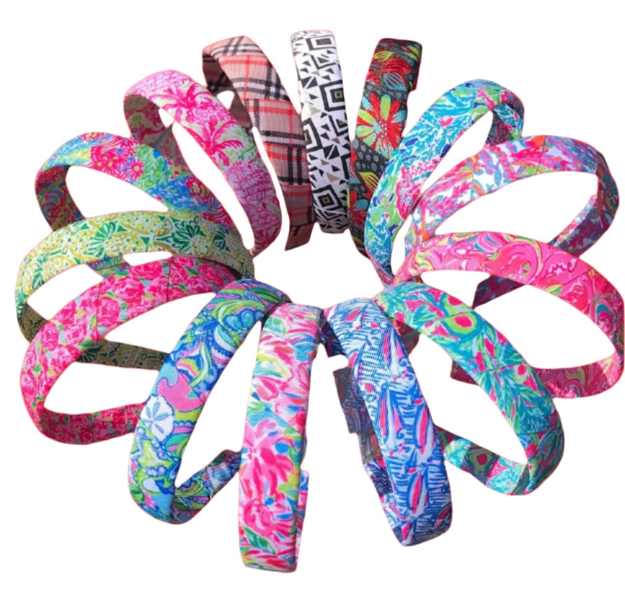 1" Palm Beach Print Headband, Preppy, Children, Adult