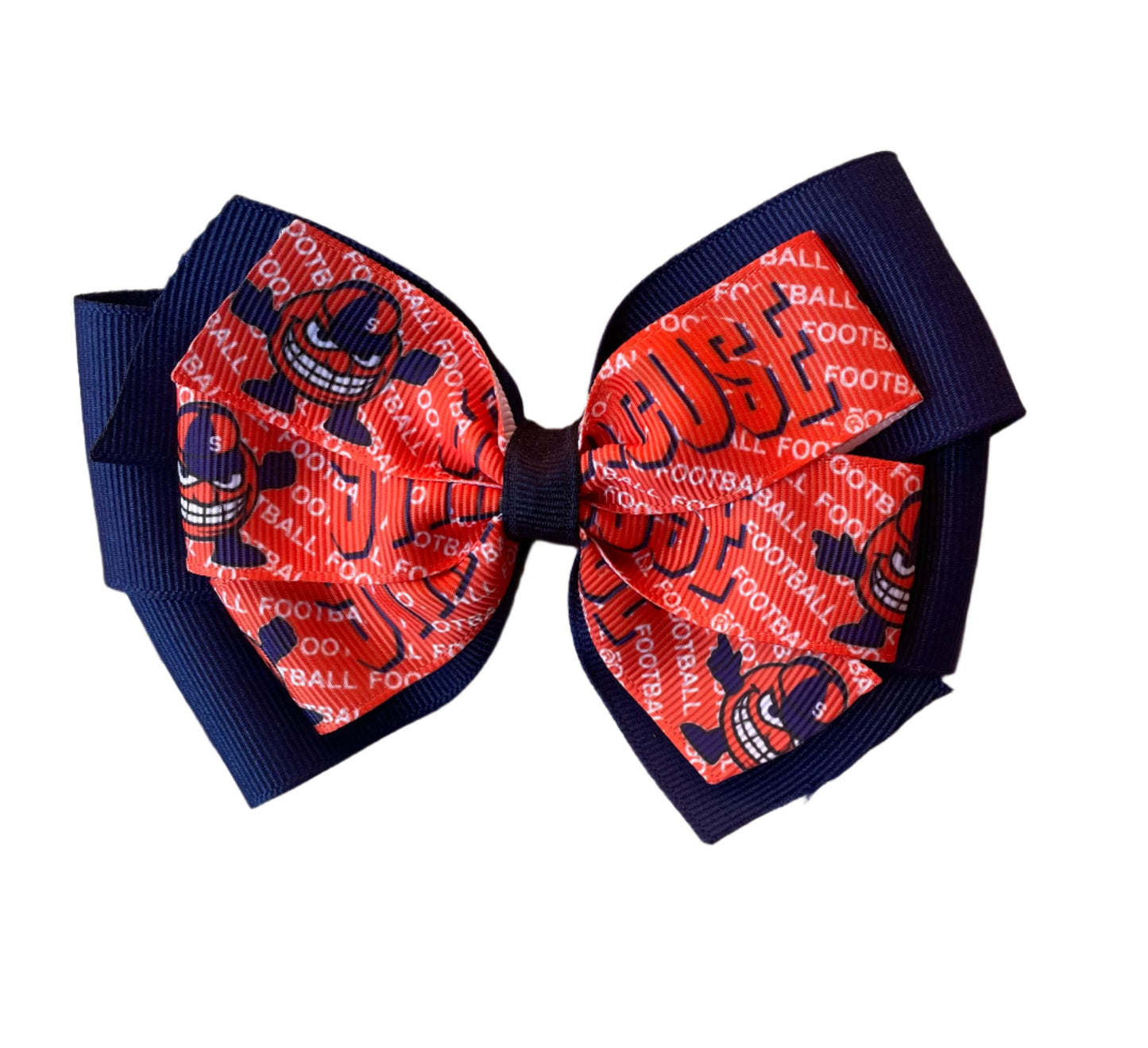 Collegiate Double Hair Bow, Syracuse