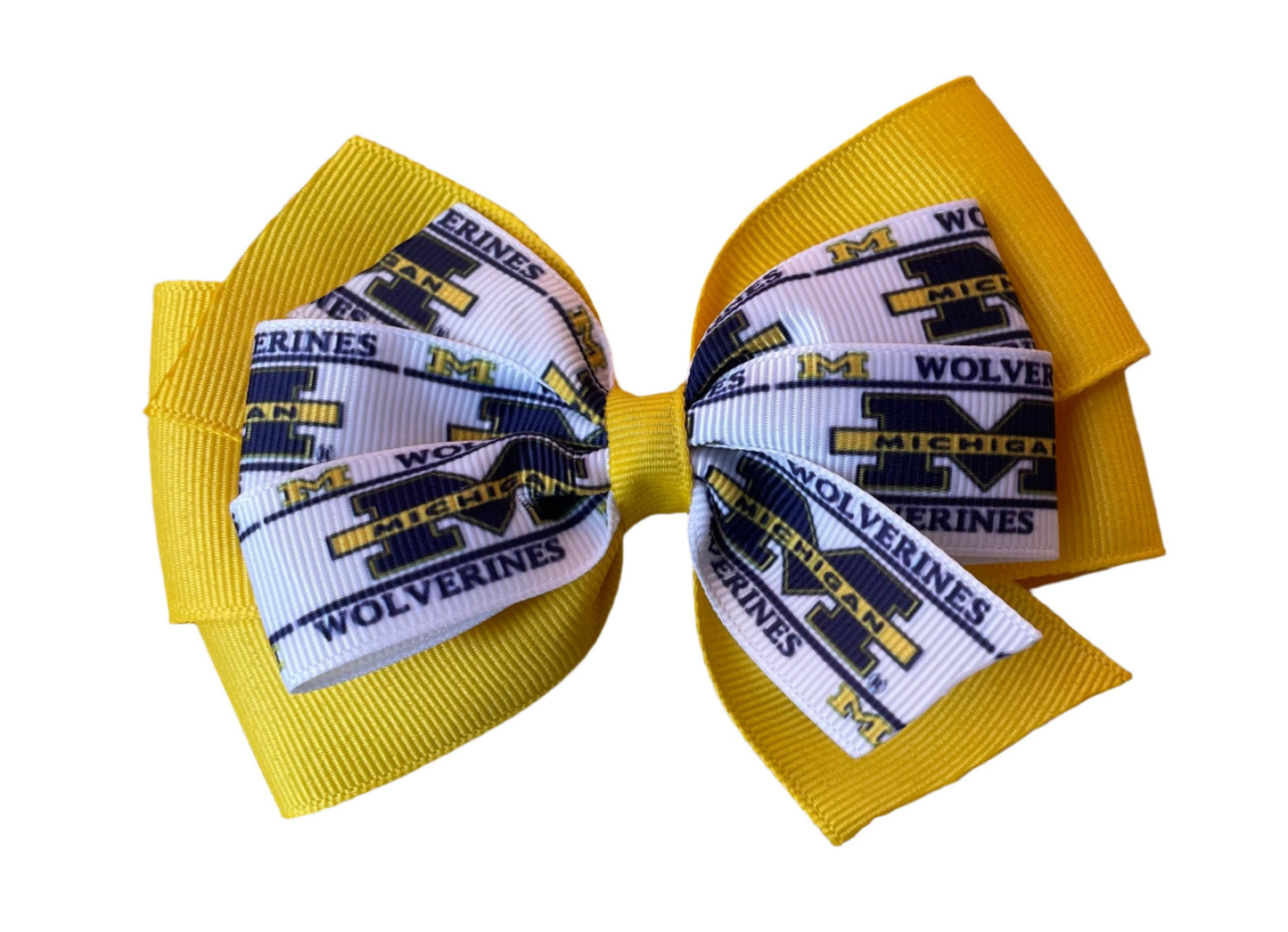 Collegiate Hair Bow, University, Michigan, Wolverine