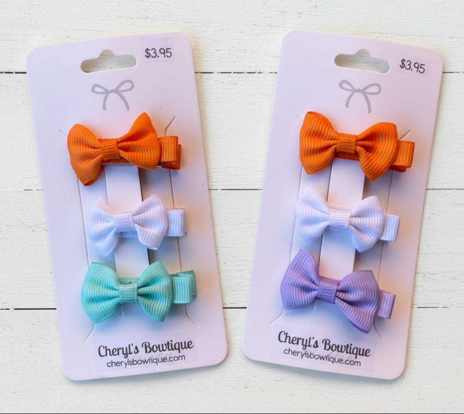 Bitty Hair Bow Sets - It's Fall, clip, girl, baby