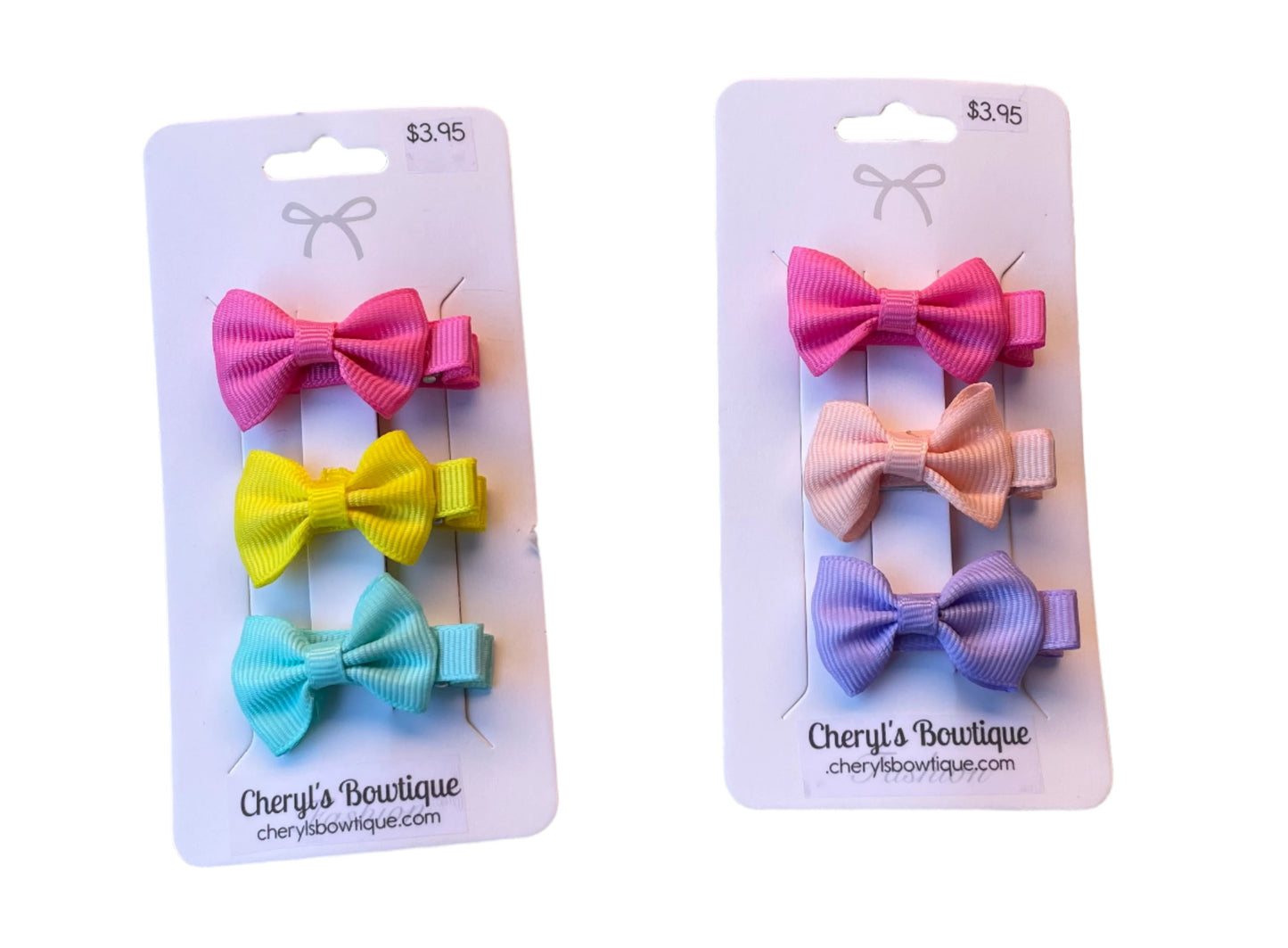 Mini Hair Bow Sets - Bright & Sunny, clip, girl, baby