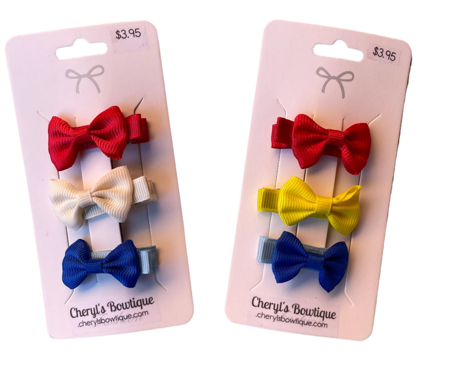 Mini Hair Bow Sets - Back to School, clip, girl, baby