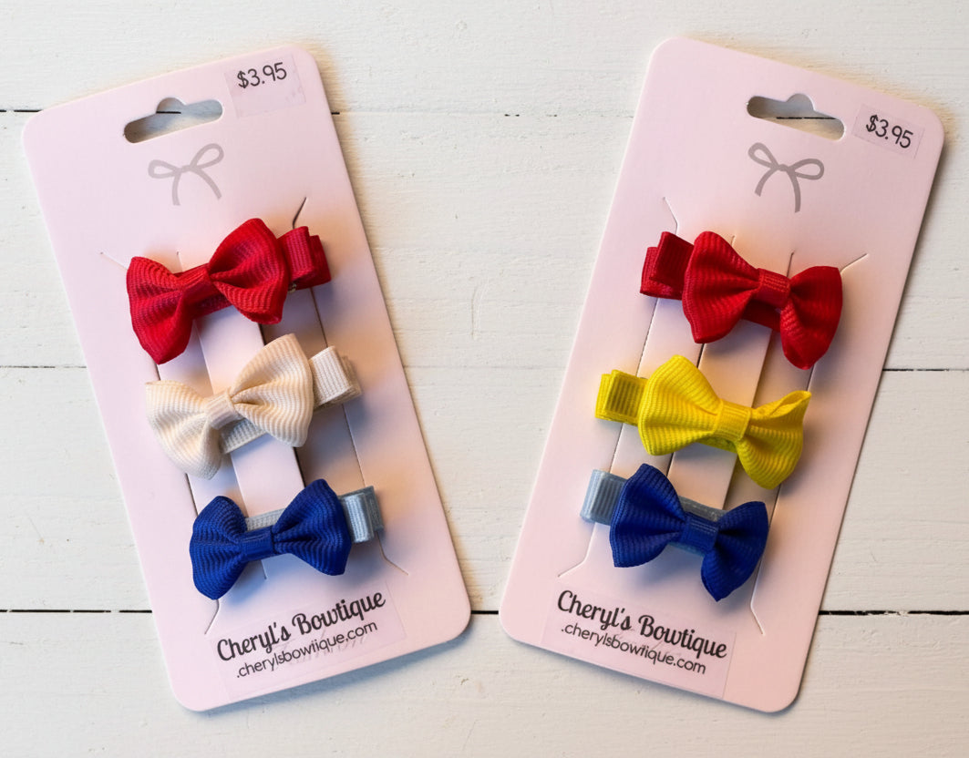 Bitty Hair Bow Sets - Back to School, clip, girl, baby