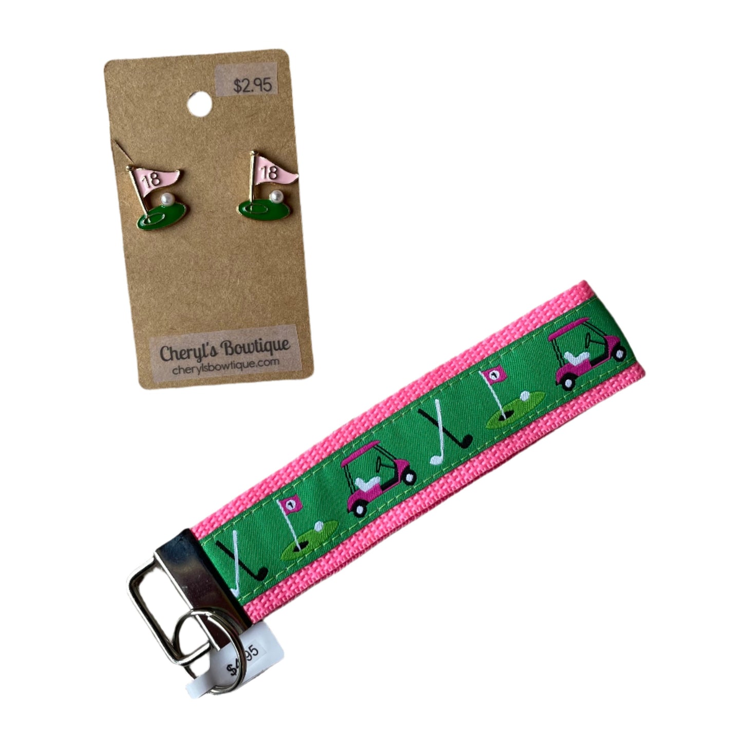 Golfers Gift Set, Earrings, Key FOB, girl, teen, women