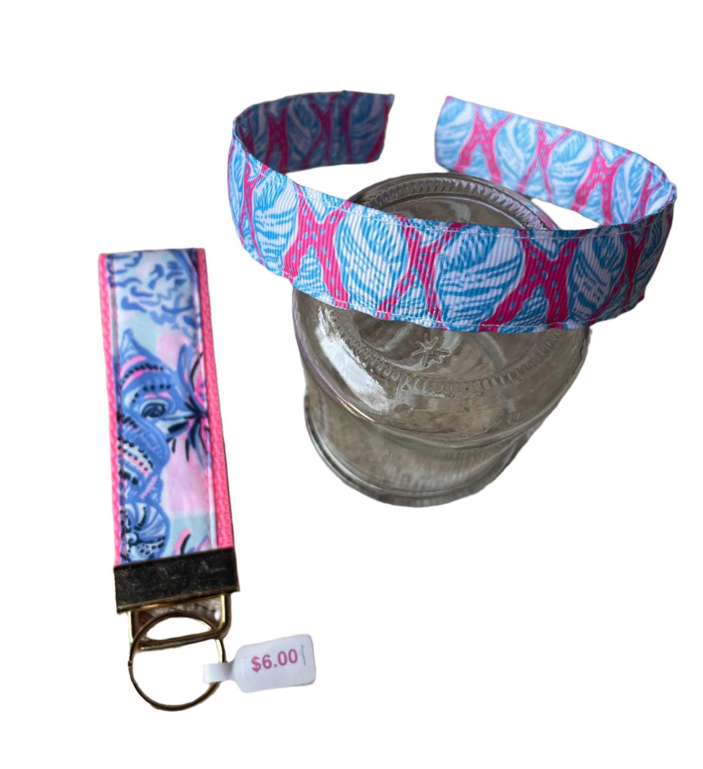 Conch Shell Print Gift Set, Headband, Key FOB, girl, teen, women