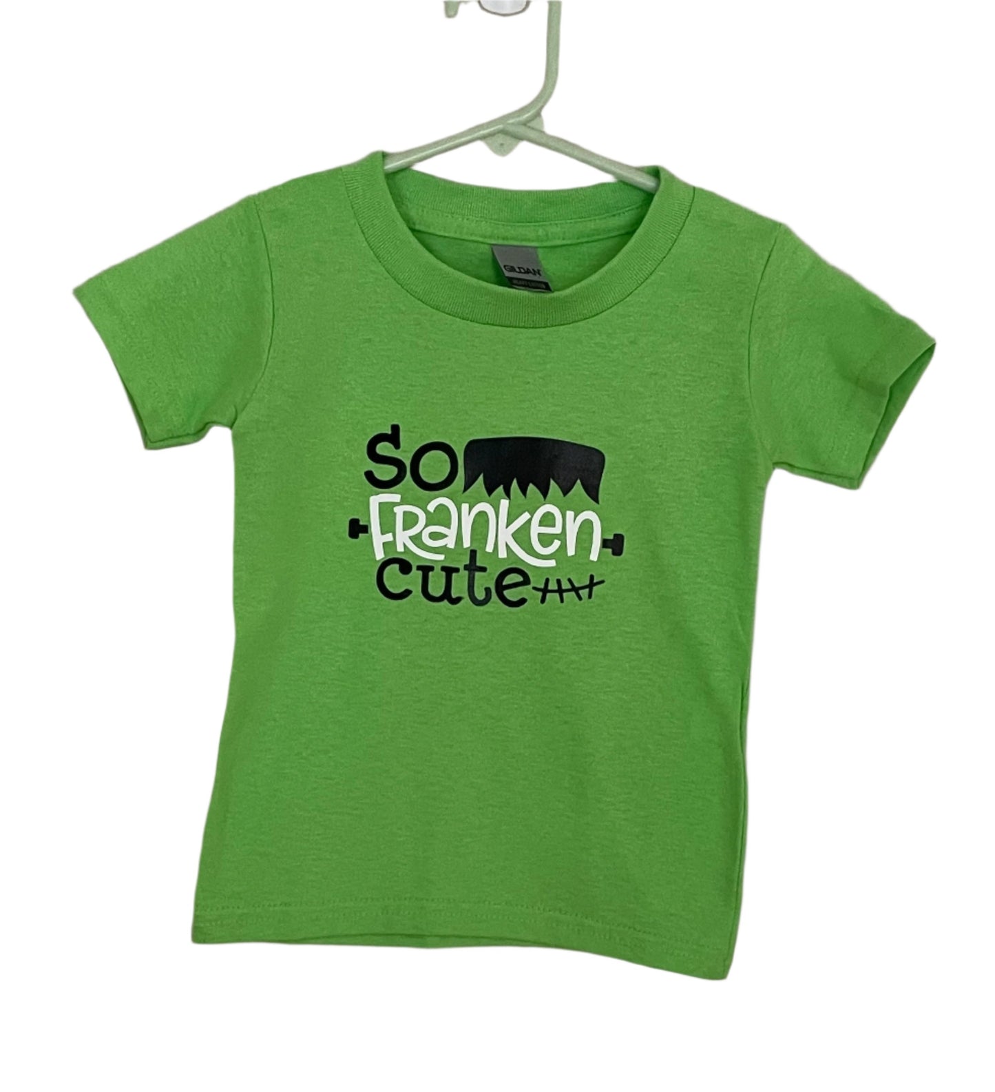 So Franken Cute Green Short Sleeve Shirt, Halloween, kids, clothing