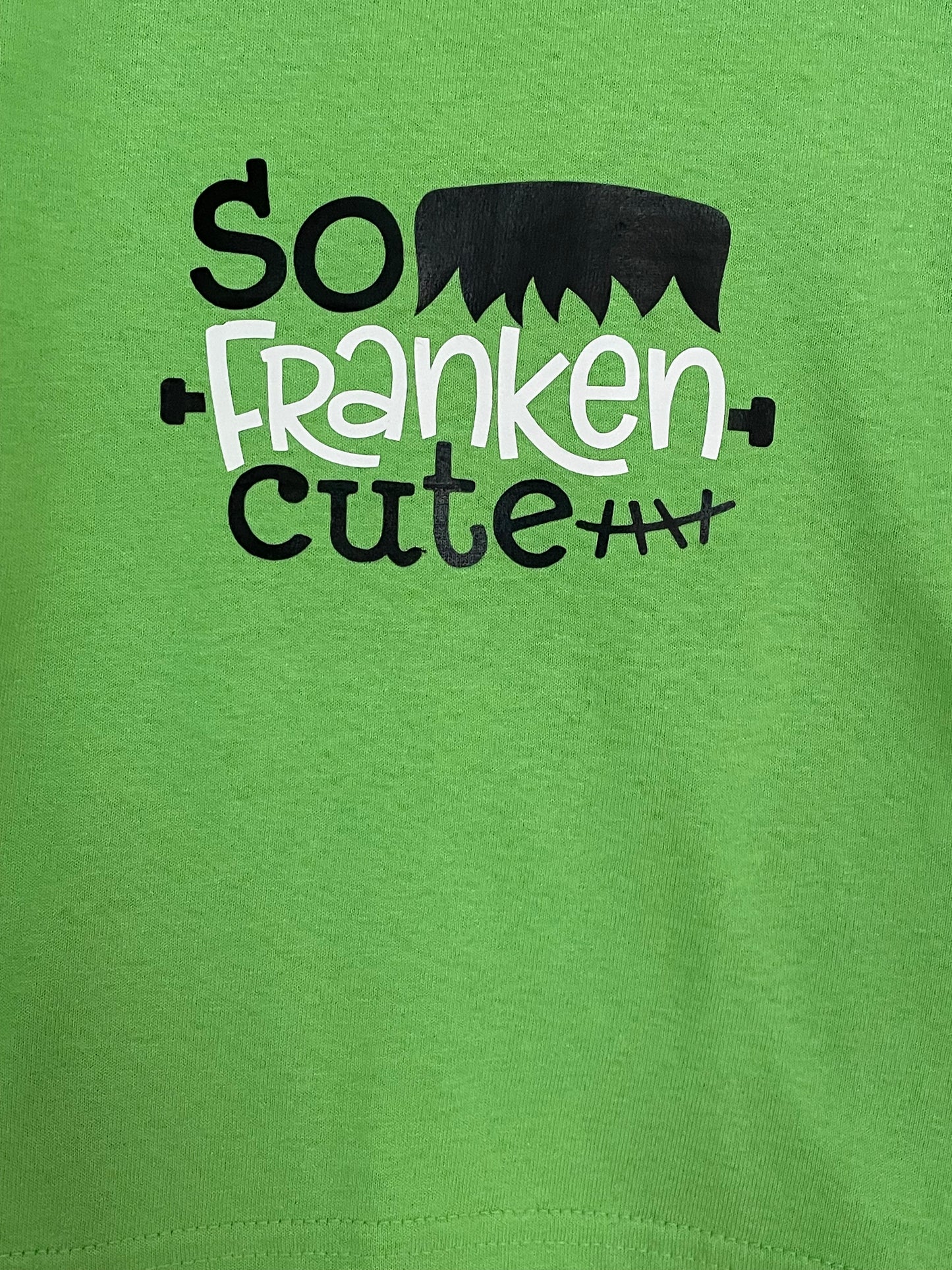 So Franken Cute Green Short Sleeve Shirt, Halloween, kids, clothing
