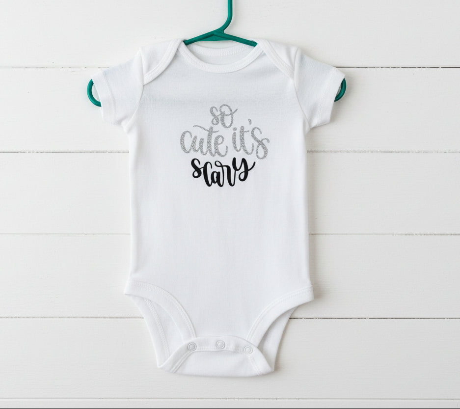 So Cute It's Scary White Onesie, baby, unisex, infant, Halloween