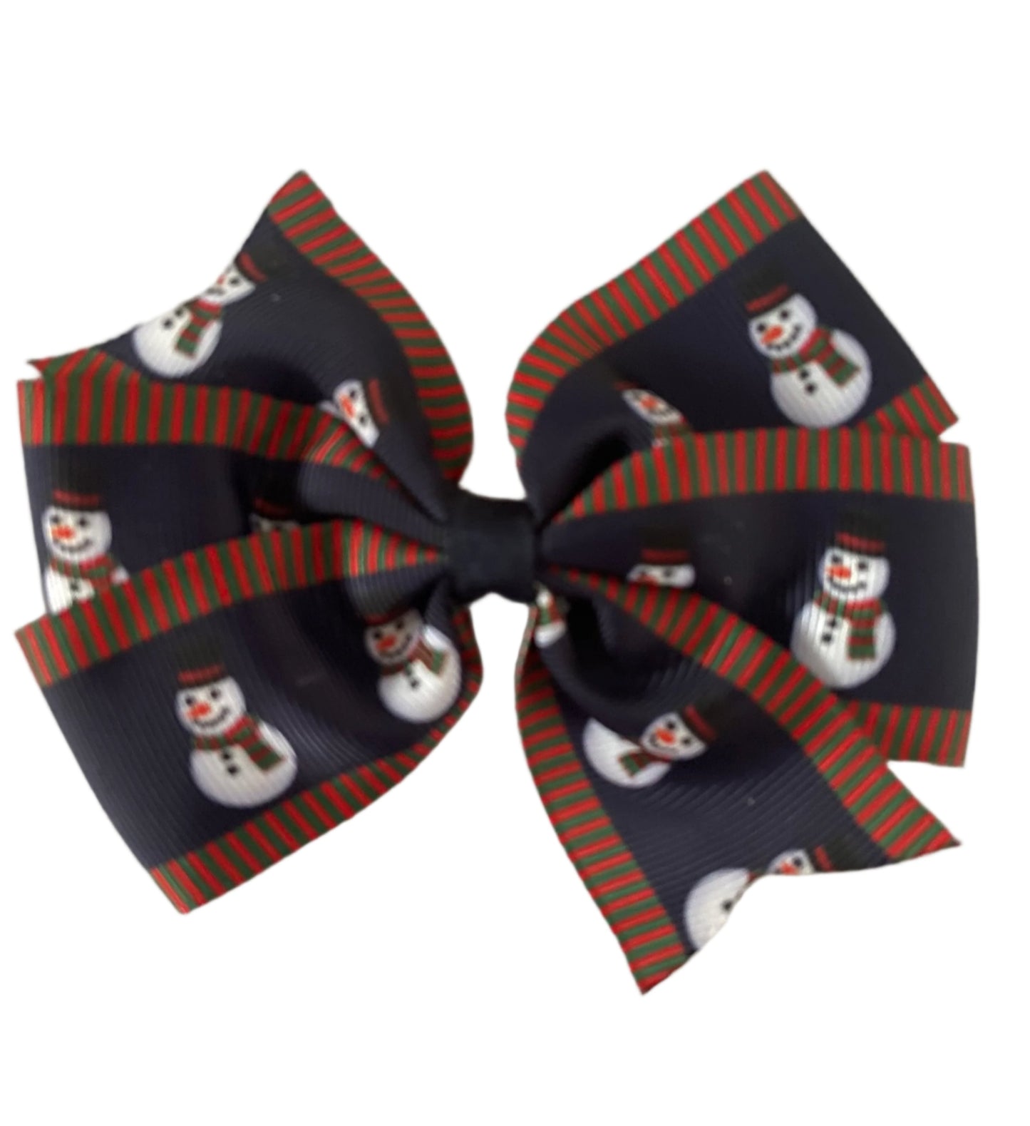 Blue Snowman Hair Bow, kids, clip, Winter, girls, holiday