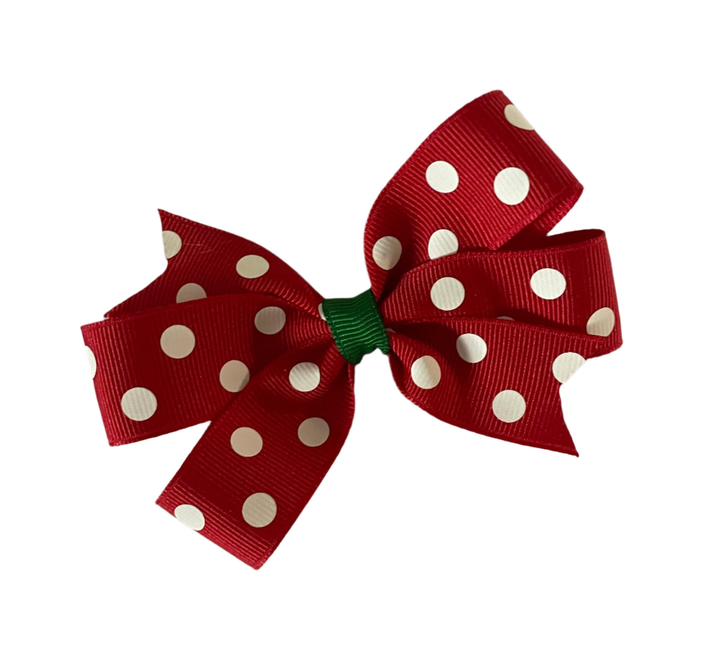 Red Polka Dot Small Hair Bow, girl, holiday,