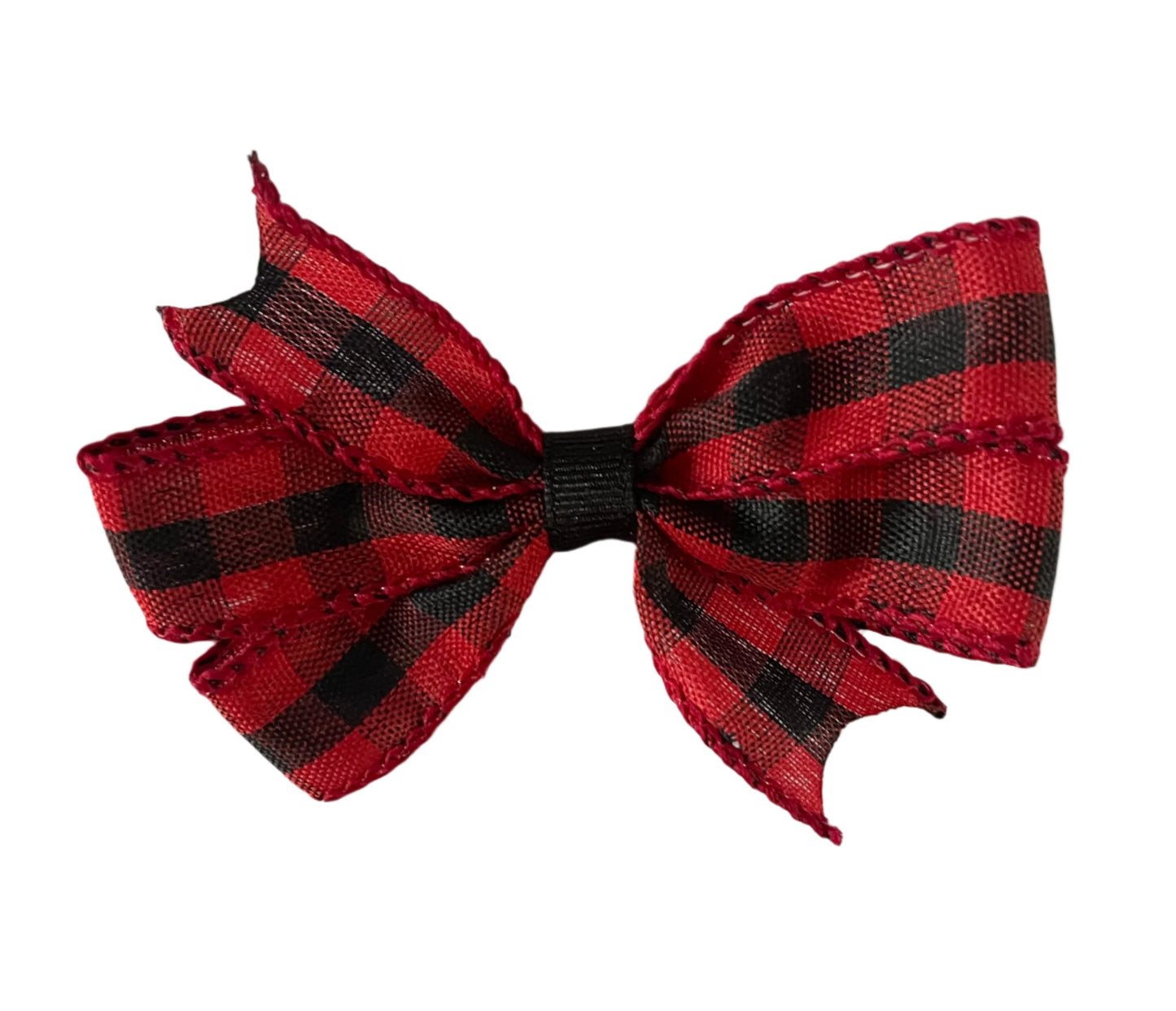 Buffalo Check Snowflake Ruffle Dress, Milk Silk