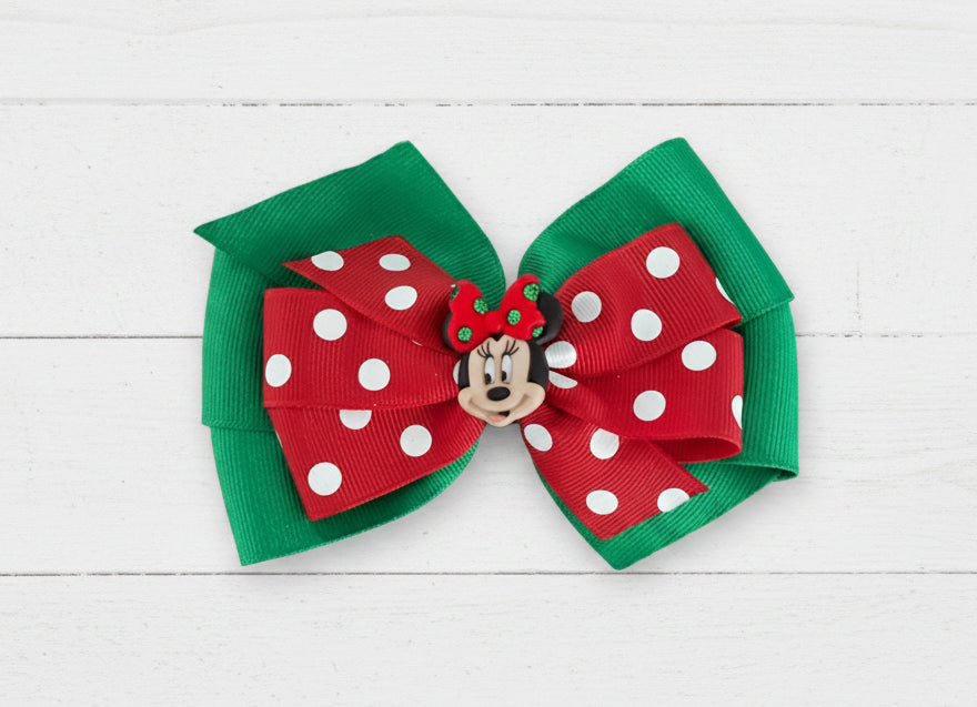 Polka Dot Minnie Hair Bow, girl, holiday, Christmas