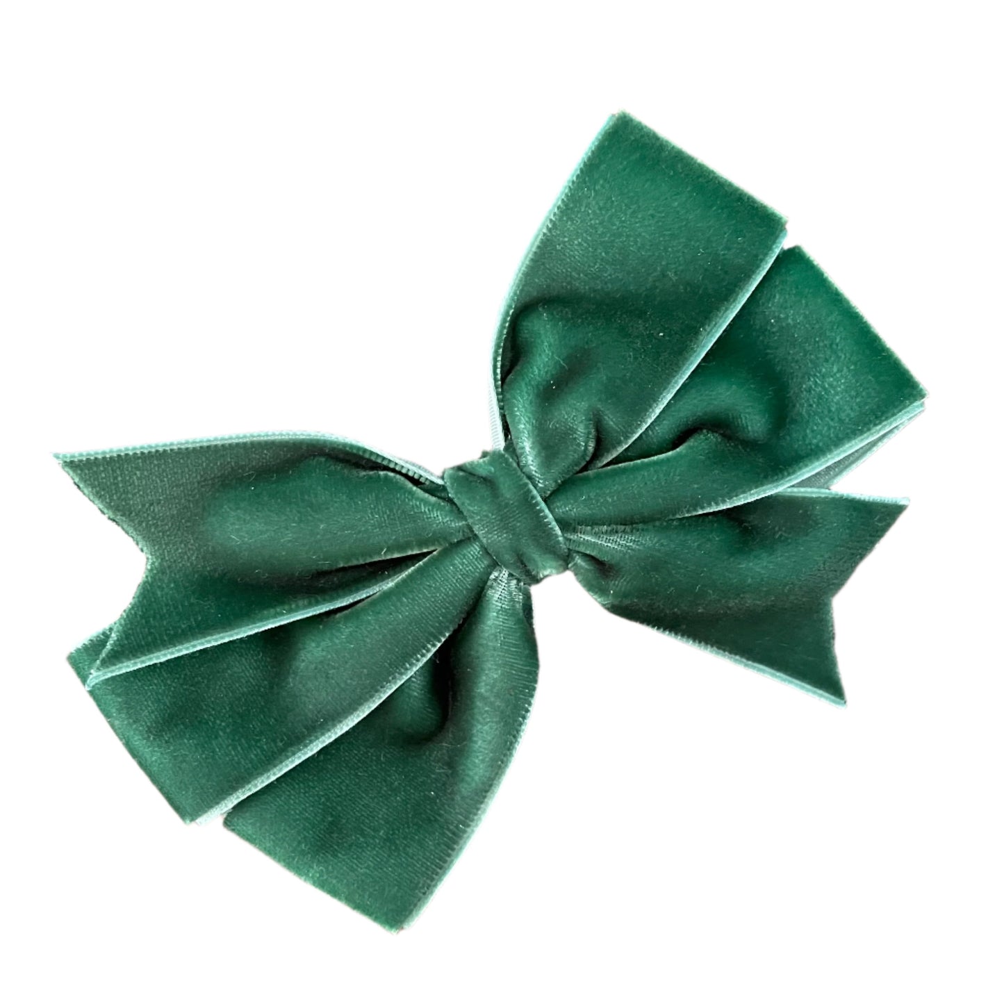 Velvet Small Hair Bow in Emerald Green, girl, holiday, Christmas