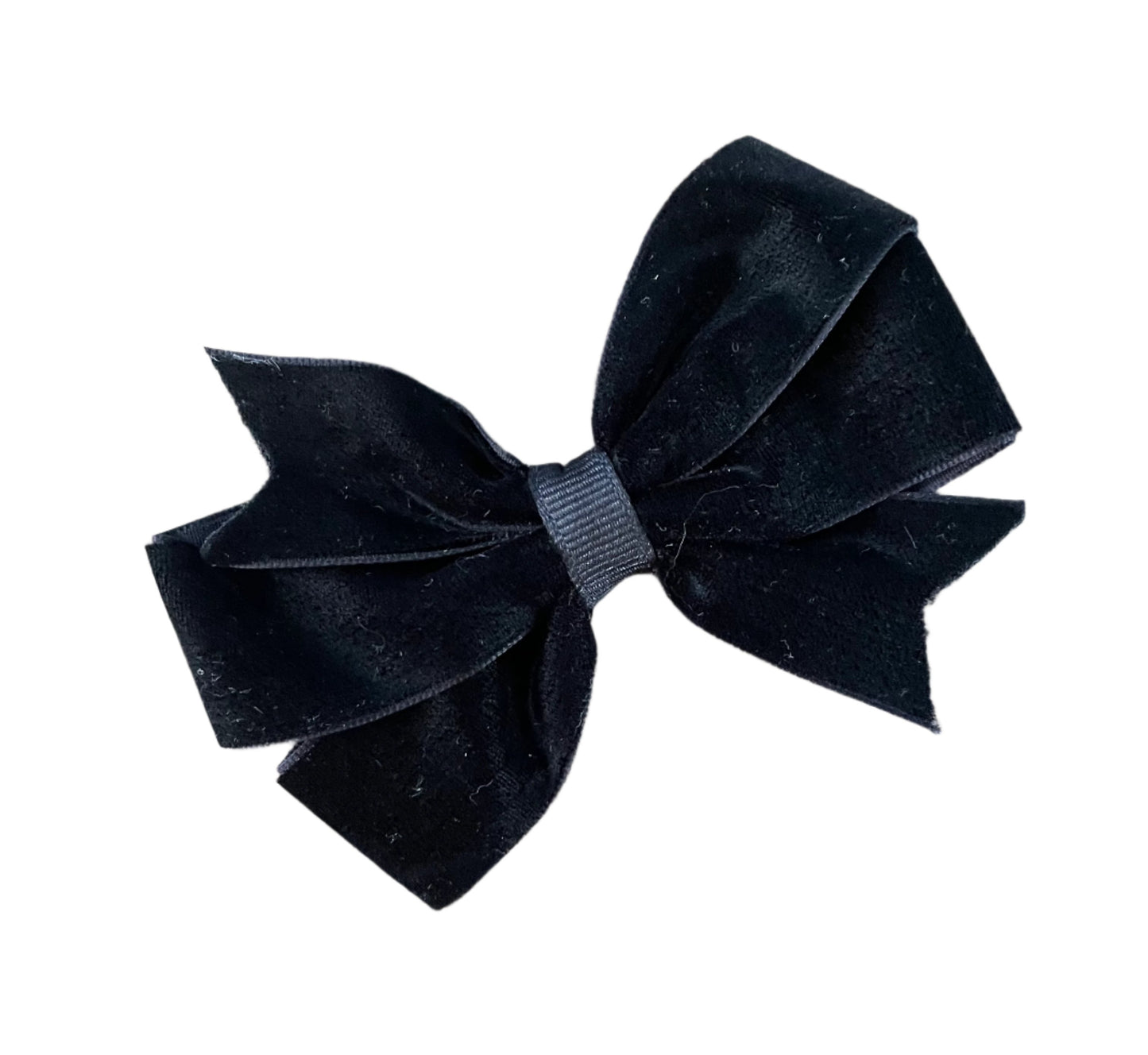 Velvet Small Hair Bow in Black, girl, holiday, Winter