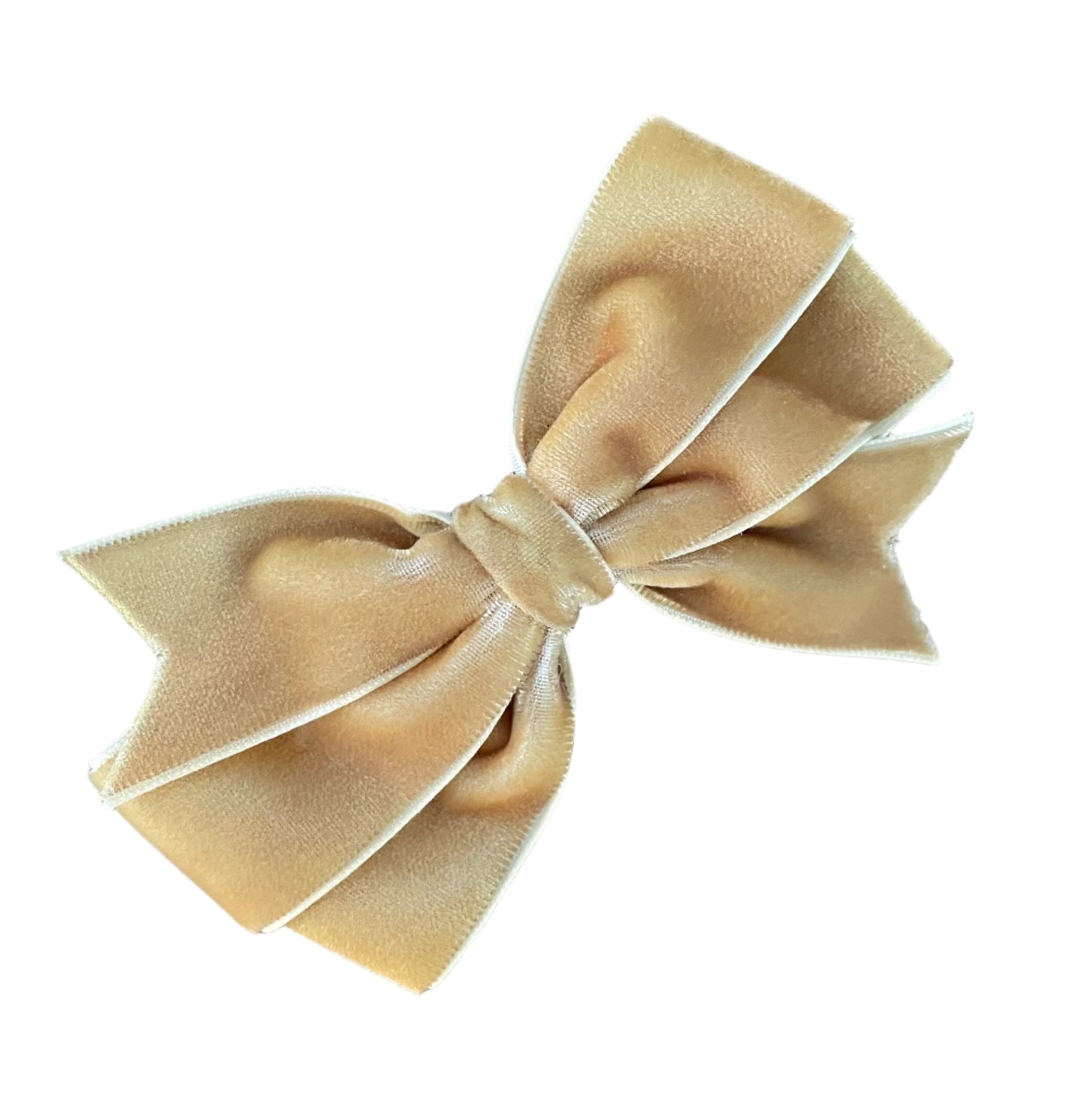 Velvet Small Hair Bow in Antique Gold, girl, holiday, Winter