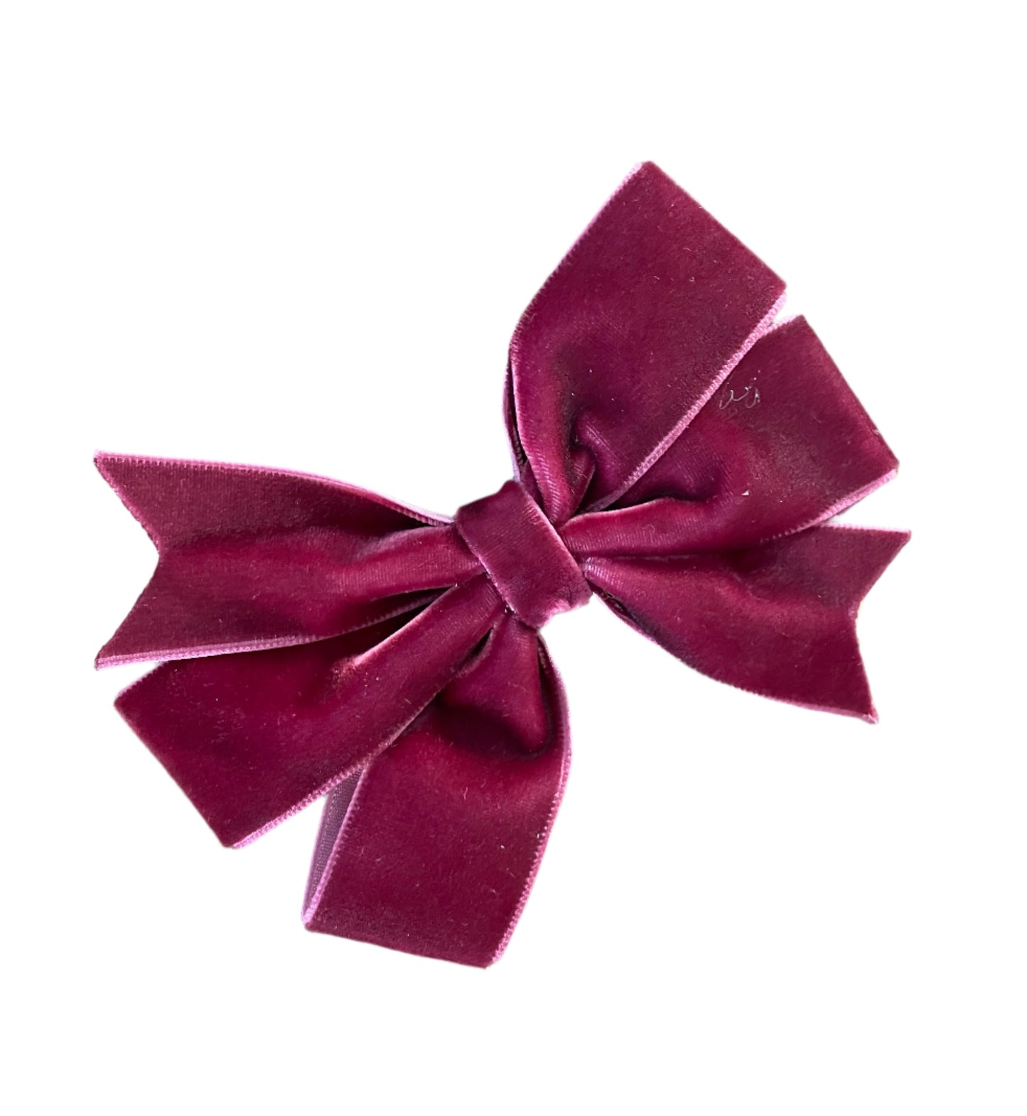 Velvet Small Hair Bow in Wine, girl, holiday, Valentine's, Winter