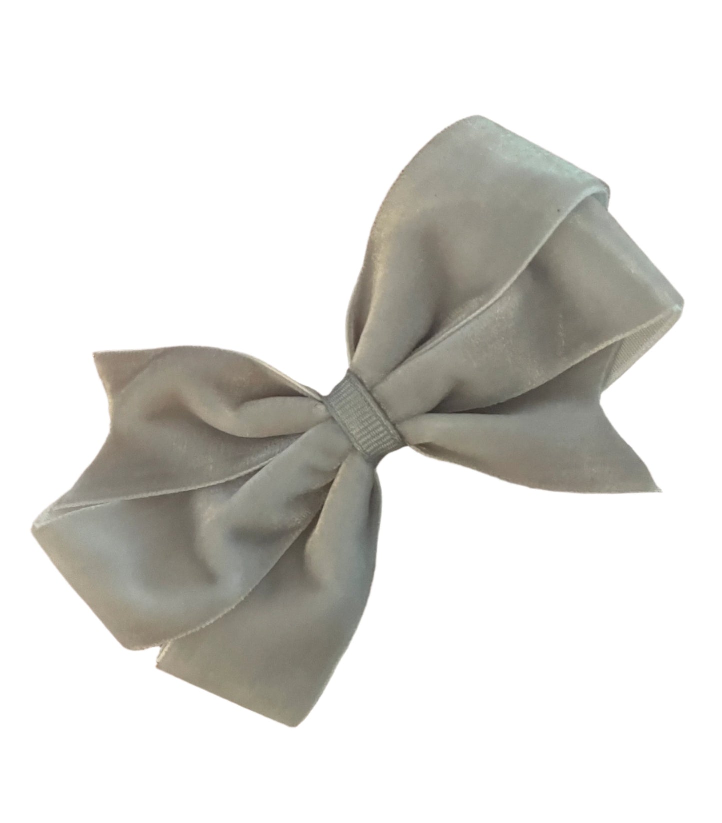 Velvet Small Hair Bow in Silver, girl, holiday, Winter, wedding