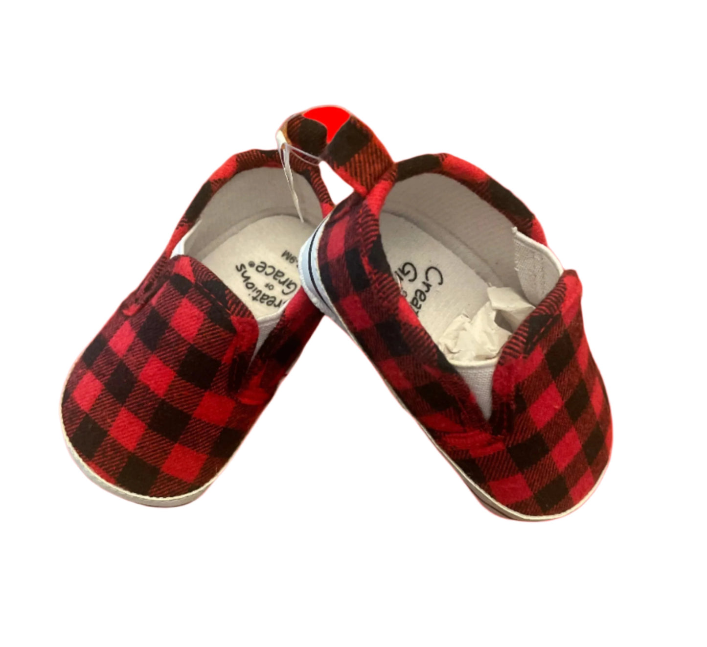 Buffalo Plaid Walkers, baby, infant, holiday, slip-ons