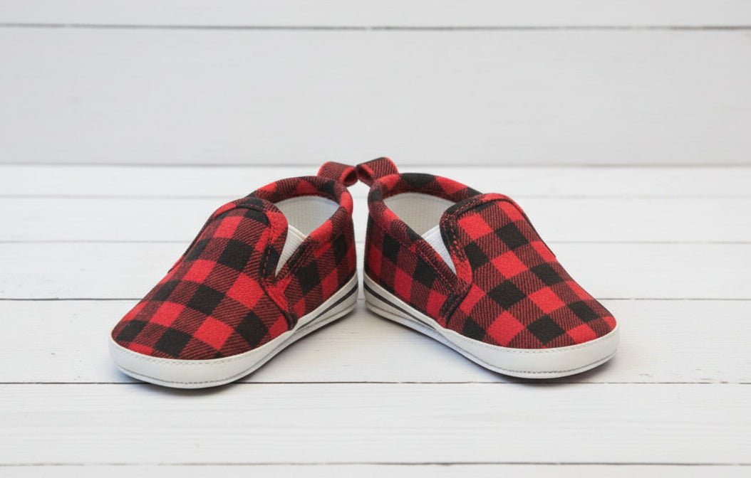 Buffalo Plaid Walkers, baby, infant, holiday, slip-ons, Winter / SALE