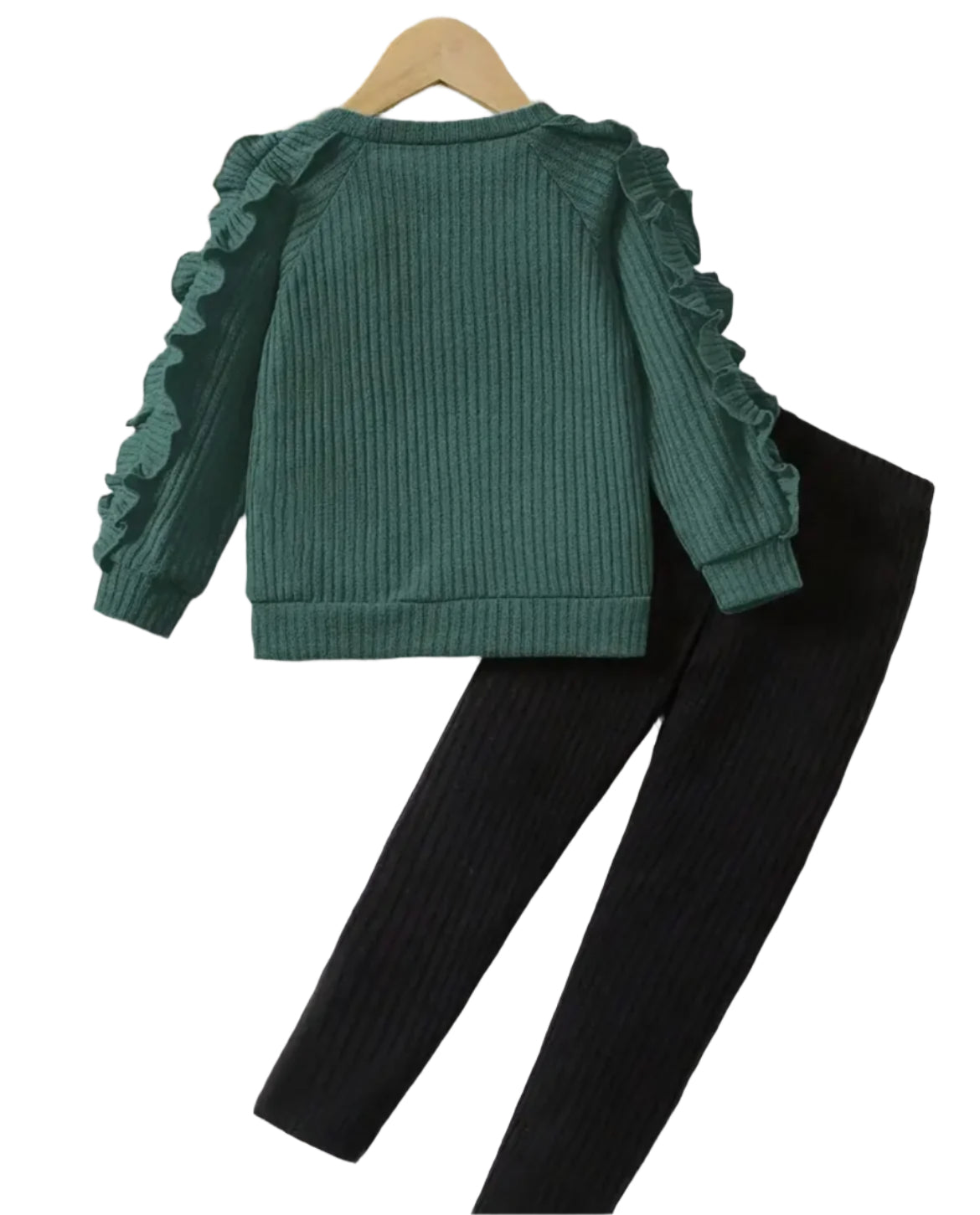 Ruffle Reindeer Ribbed Knit Outfit, girls, kids, holiday, leggings, Winter