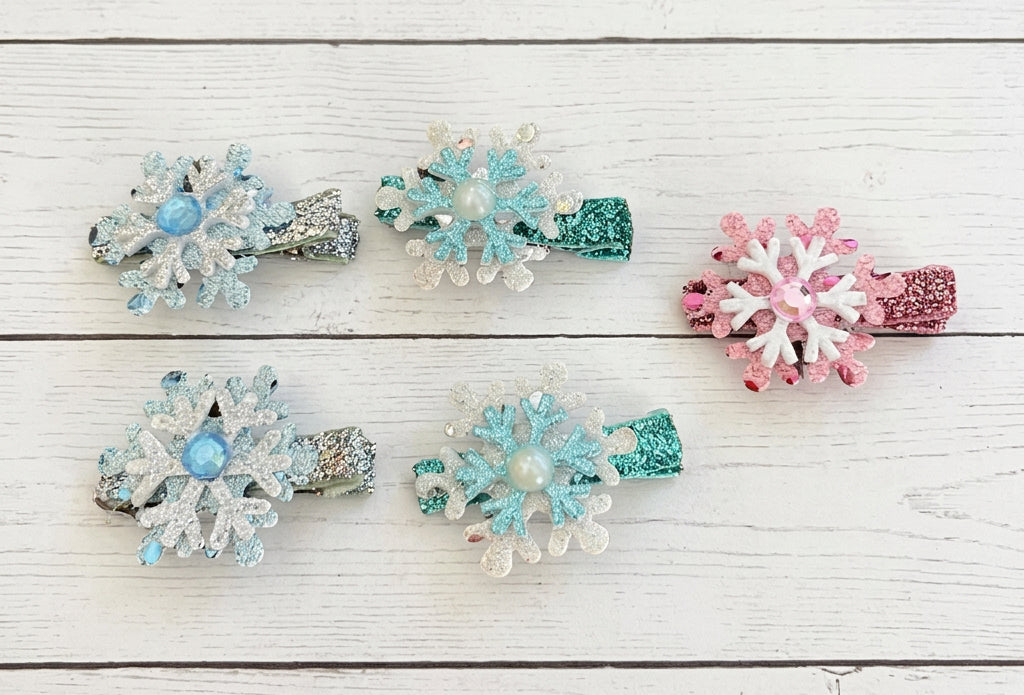 Sparkle Snowflake Clip, girl, toddler, Winter, Frozen