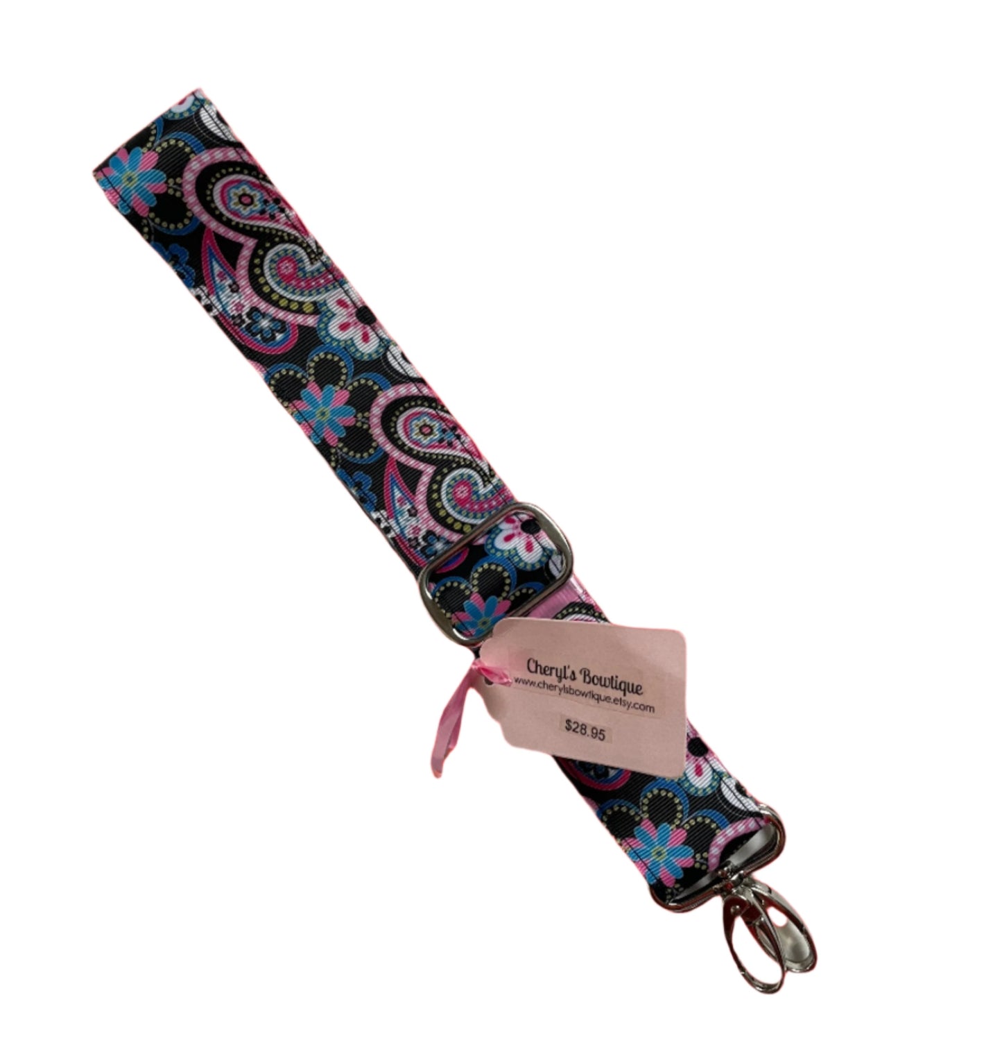 Black Floral Print Purse/Instrument Strap, Crossbody, Violin, Gift,