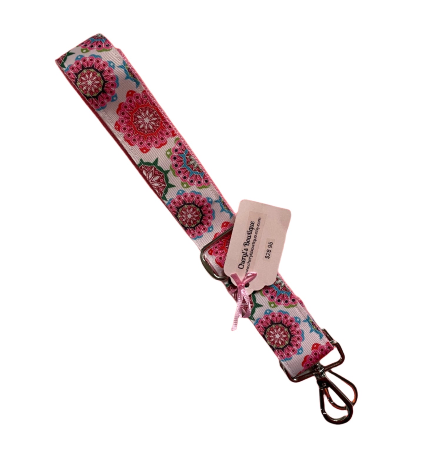 Pink Floral Print Purse/Instrument Strap, Crossbody, Violin, Gift