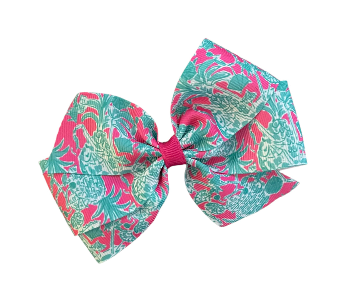 Scorpion Bowl Hair Bow, girl, clip, pineapple, preppy
