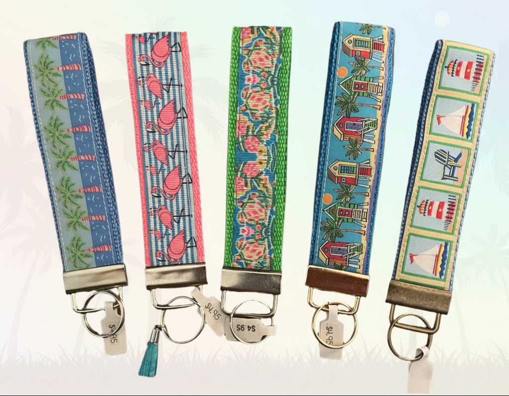 East Cost Print Key Fobs, wristlet, purse, keychain