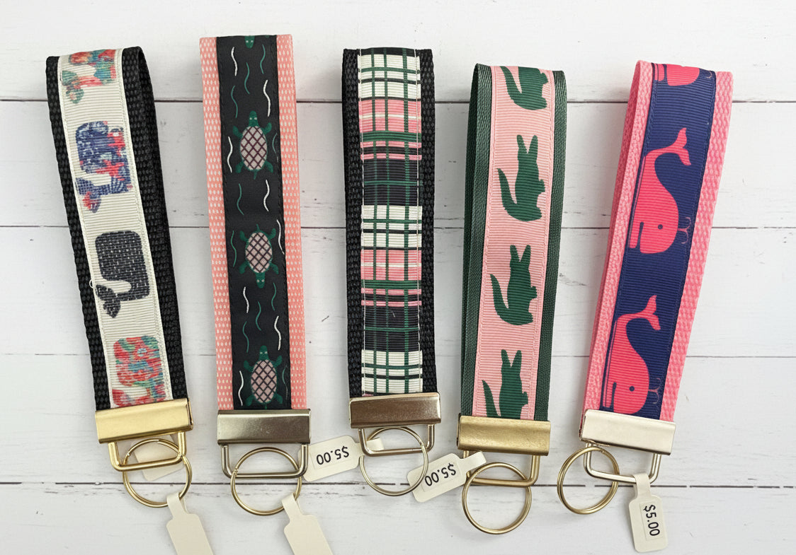 Resort Print Key Fobs, wristlet, purse, keychain