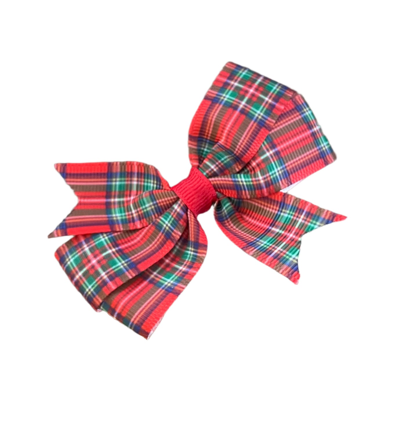 Red Tartan Plaid Small Hair Bow, girl, holiday, Christmas